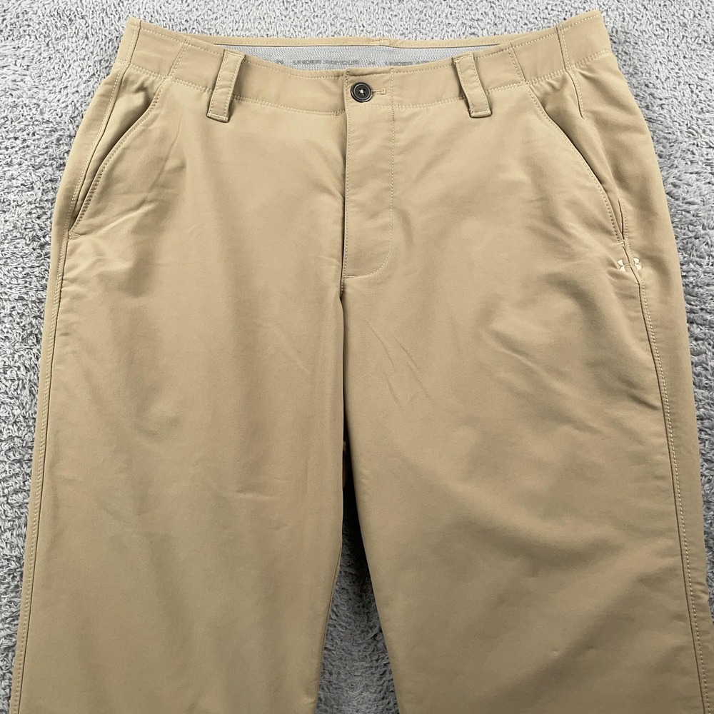 Under Armour Pants Mens 34x30 Khaki Match Play Golf Chino Stretch Performance